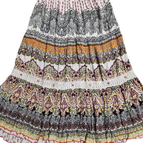 Forbidden Los Angeles Size XL - 3X Boho Gypsy Skirt Tiered Maxi Hippie Festival - Picture 7 of 10